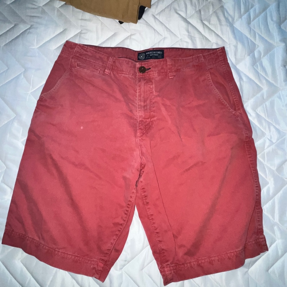 American Eagle Casual Shorts in Red- longer length- 36 men’s waist